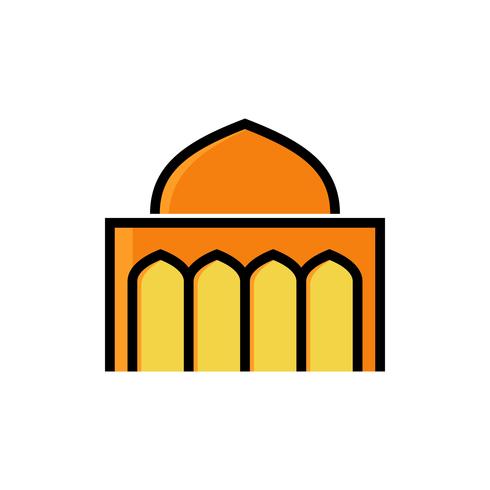 mosque fill outline icon. ramadan kareem vector