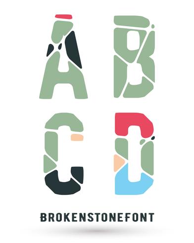 Alphabet broken font vector