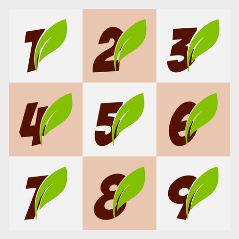 numeric leaf design vector