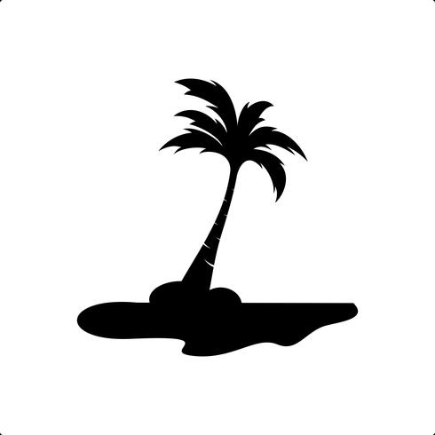 icono de logo de palm tree de coco vector