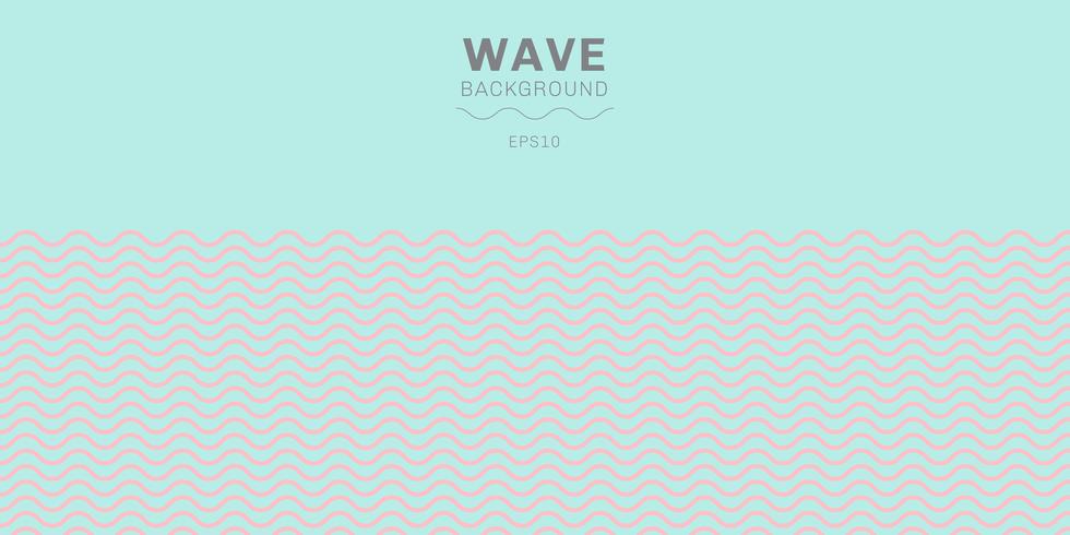 Abstract pink pastels color waves lines pattern on blue background with copy space. vector