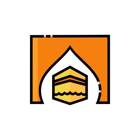 diseño de icono de relleno kaaba vector