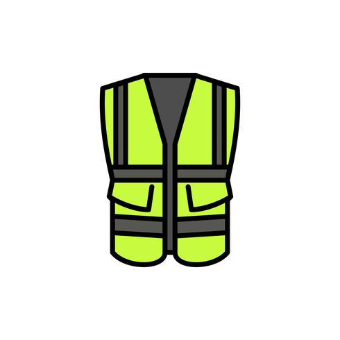 safety vest with pocket fill outline icon vector