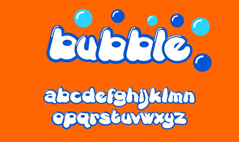 bubble custom font vector