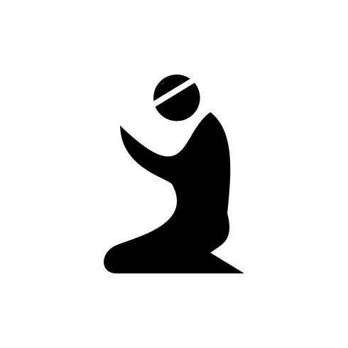 Muslim prayer glyph icon. Ramadan kareem vector