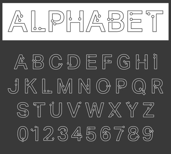 Alphabet font template vector