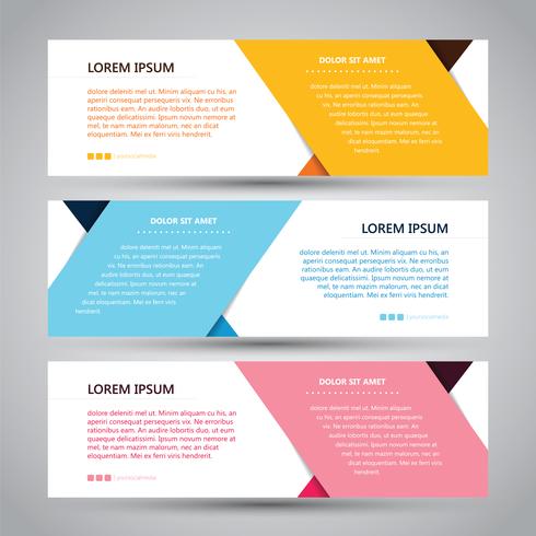 Simple Three Color Abstract Banner vector