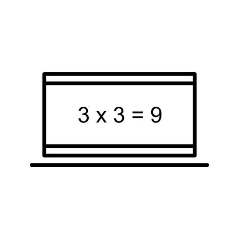 Online calculation Beautiful line black icon vector