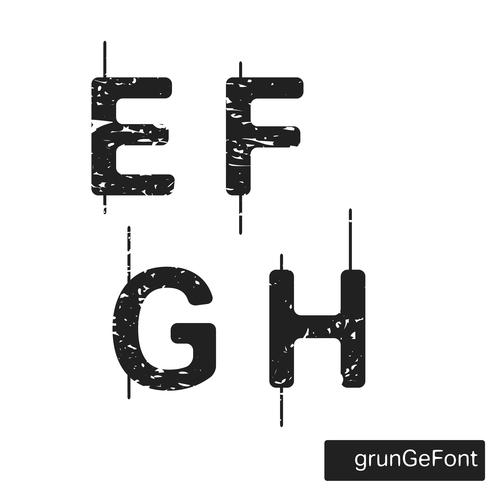 Alphabet grunge font vector