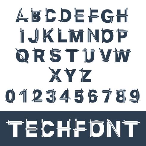 Incomplete glitch font vector