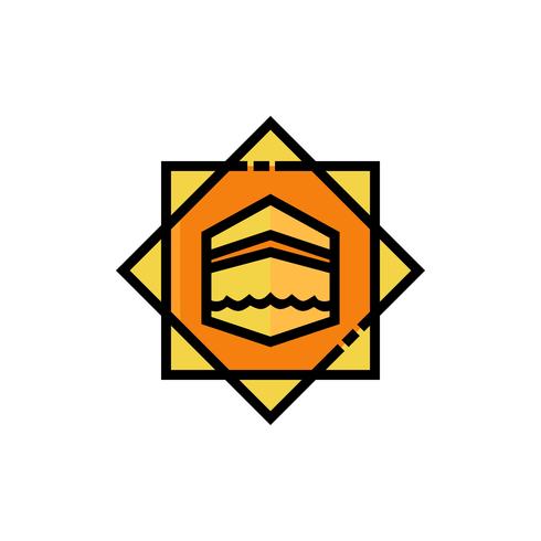 diseño de icono de relleno kaaba vector