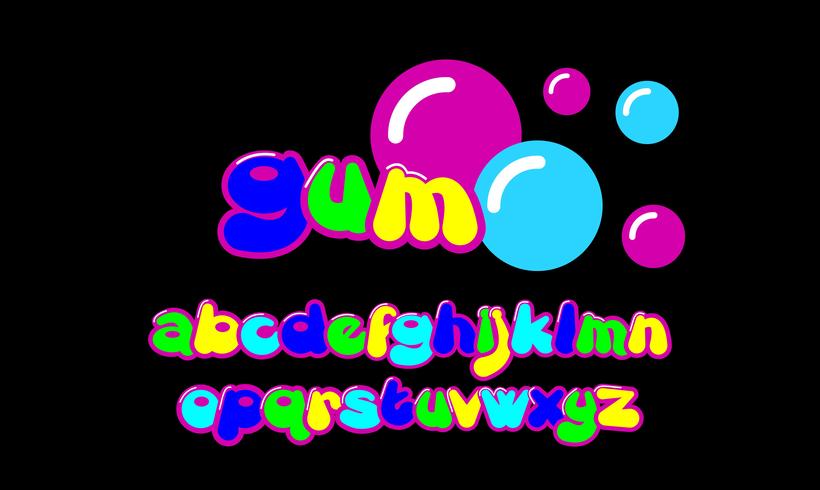 bubble custom font vector