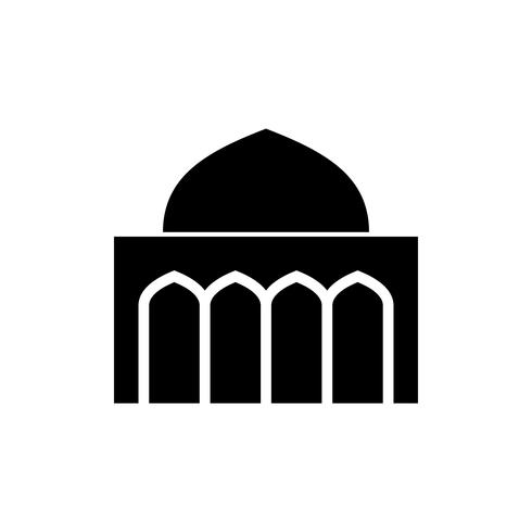 icono de glifo de la mezquita. Ramadan Kareem vector