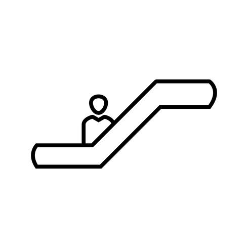 Hermosa línea de escaleras mecánicas icono negro vector