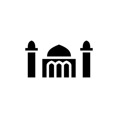 icono de glifo de la mezquita. Ramadan Kareem vector