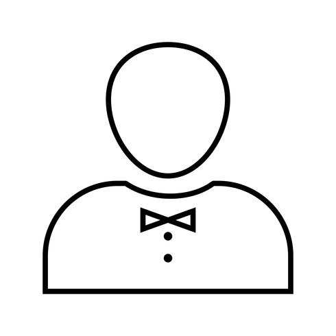 Beautiful Waiter Line black icon vector