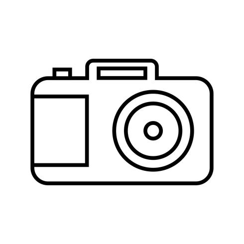 Icono de linea de camara negro vector