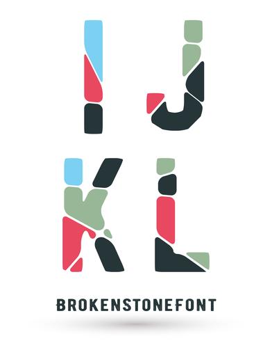 Alphabet broken font vector