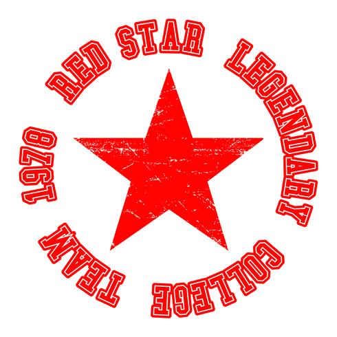 Sello vintage estrella roja vector