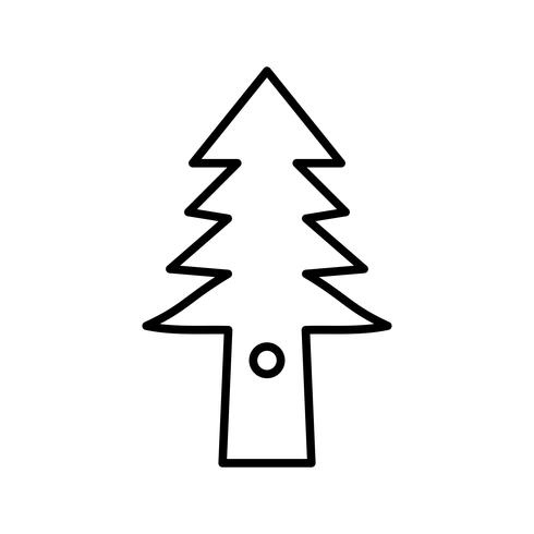 Tree Line Black Icon vector