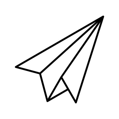 Paper plane Line black icon vector