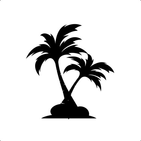 icono de logo de palm tree de coco vector