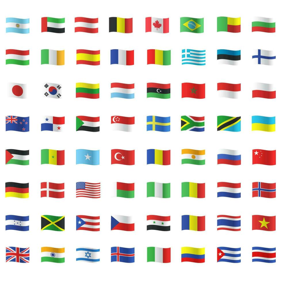 all country flags vector