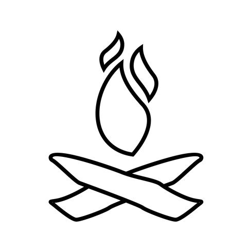 Camp fire Line Black Icon vector