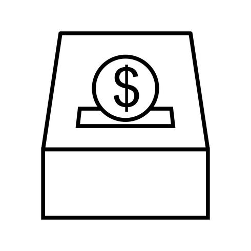 Charity Box Beautiful Line Black Icon vector