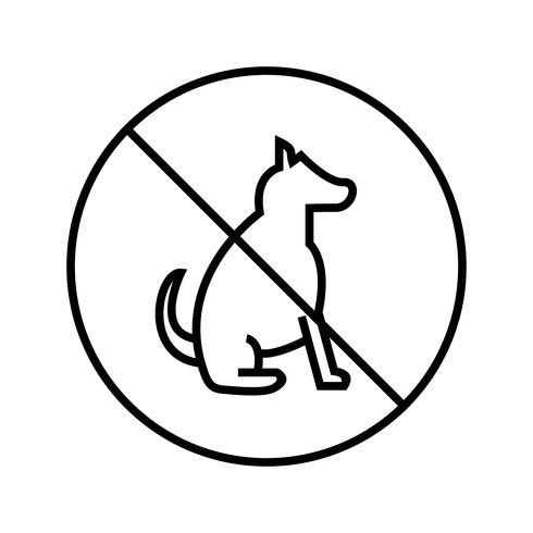 Beautiful No pet sign Line black icon vector