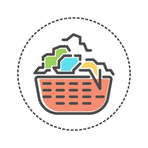 Laundry icons in flat colors style. Vector illustration