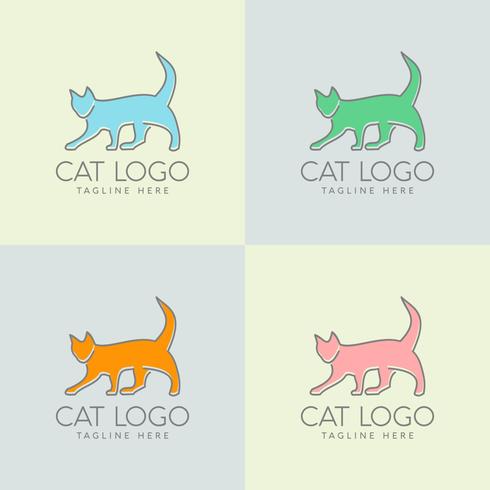 simple cat logo design vector