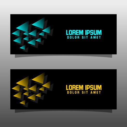 Abstract black banner technology concept design. Glossy gold and blue color vector