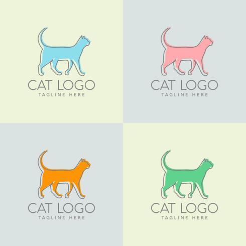 simple cat logo design vector