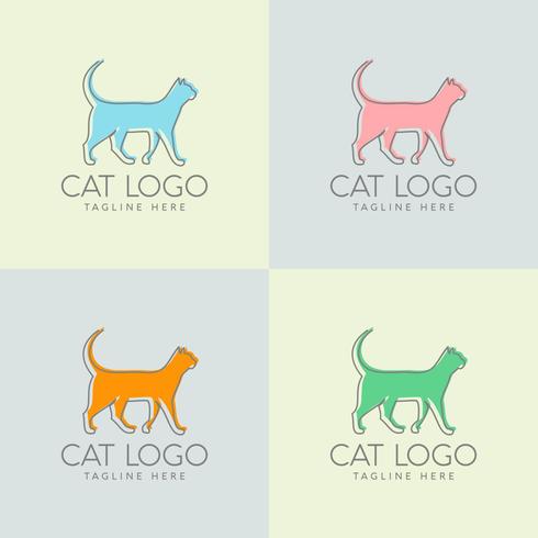 simple cat logo design vector