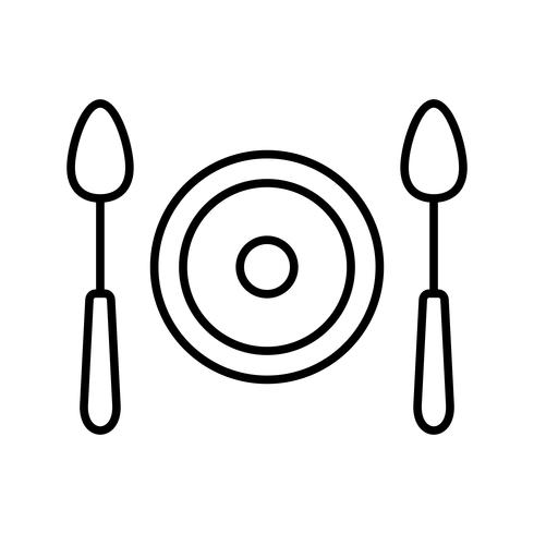 icono de línea de comida negro vector