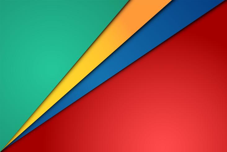 Realistic red, green, blue and yellow sheets of papers vector