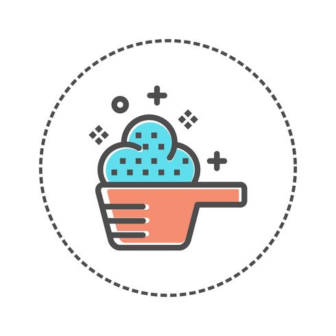 Scoop icono vector aislado sobre fondo blanco, concepto de logotipo de lavandería