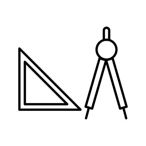 Geometry tools Beautiful line black icon vector