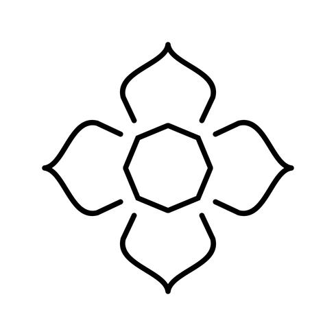 Islamic Star Beautiful Line Black Icon vector