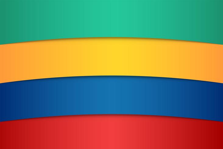 Realistic red, green, blue and yellow sheets of papers vector