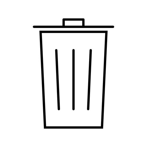 Icono de línea de basura negro vector