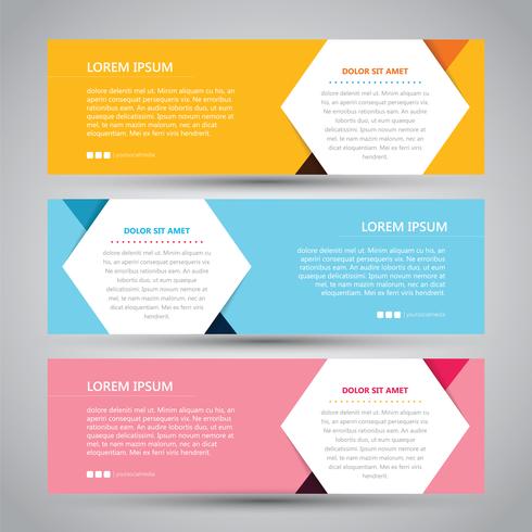 Simple Three Color Abstract Banner vector