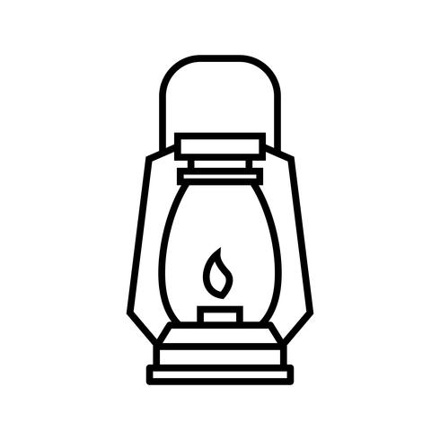 Gas Lamp Line Black Icon vector