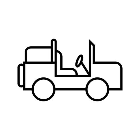 Safari Jeep Line Black Icon vector