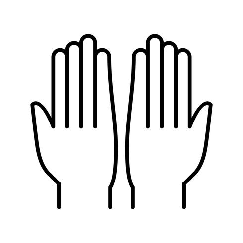 Praying Hands Beautiful Line Black Icon vector