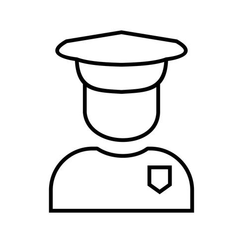 Security guard Line black icon vector