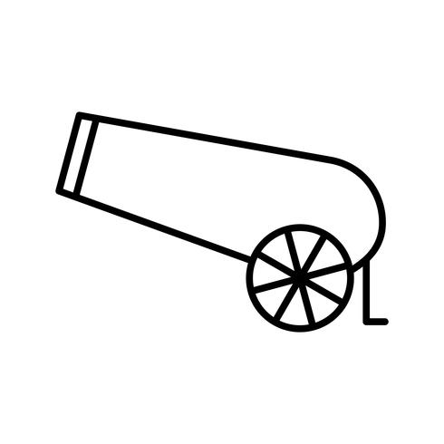 Cannon Beautiful Line Black Icon vector