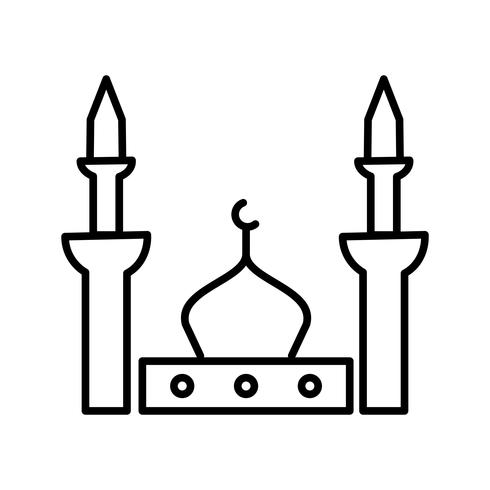 Prophet mosque Beautiful Line Black Icon vector