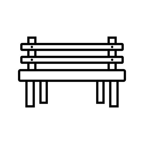 Wooden Bench Line Black Icon vector